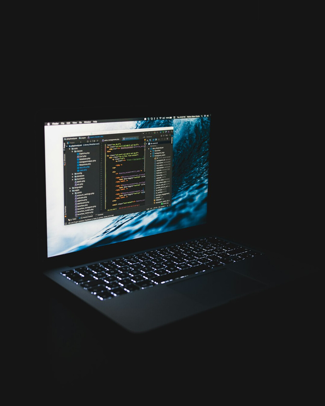 laptop with code