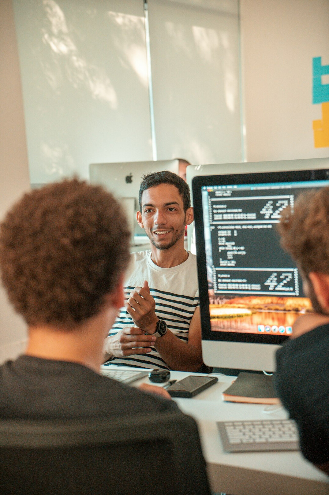 team collaborating on code